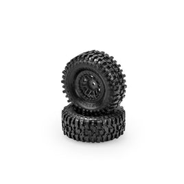 J Concepts - Tusk, Green Compound, Pre-Mounted On #3446 Wheel, Black, Fits Traxxas TRX4M - Hobby Recreation Products