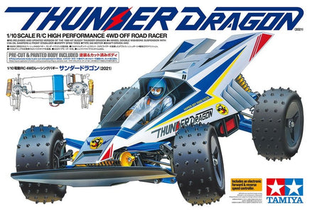 Tamiya - 1/10 RC Thunder Dragon 2021 Kit, w/ Pre-Painted Body - Includes HobbyWing THW 1060 ESC - Hobby Recreation Products