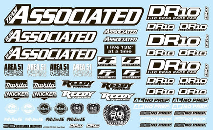 Team Associated - DR10 Decal Sheet - Hobby Recreation Products