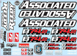 Team Associated - RC10B74.2 Decal Sheet - Hobby Recreation Products