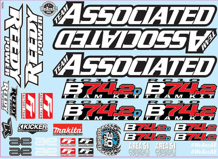 Team Associated - RC10B74.2 Decal Sheet - Hobby Recreation Products