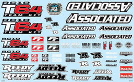 Team Associated - RC10T6.4 Decal Sheet - Hobby Recreation Products