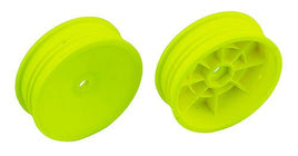 Team Associated - Slim 2WD 2.2" Front Wheels, Yellow, 12mm Hex, for B6 and B6D - Hobby Recreation Products