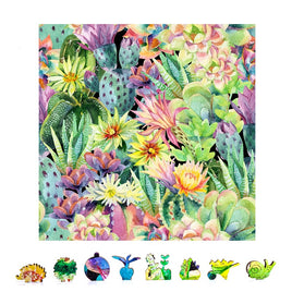 ZCPFC500-Floral-Cactus-Wooden-Puzzle