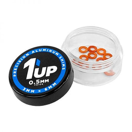 1UP Racing - 3x6x0.5mm Precision Aluminum Shims, Orange, (12 pcs) - Hobby Recreation Products