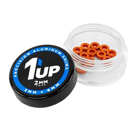 1UP Racing - 3x6x2mm Precision Aluminum Shims, Orange, (12 pcs) - Hobby Recreation Products