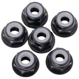 1UP Racing - 7075 Aluminum Flanged Locknuts M3, Black, 6pcs - Hobby Recreation Products