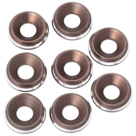 1UP Racing - 7075 LowPro Countersunk Washers, M3, Gunmetal Shine, 8pcs - Hobby Recreation Products
