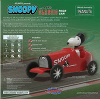 Atlantis Models - Snoopy and his Classic Race Car Motorized Snap Together Plastic Model Kit - Hobby Recreation Products