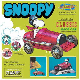 Atlantis Models - Snoopy and his Classic Race Car Motorized Snap Together Plastic Model Kit - Hobby Recreation Products