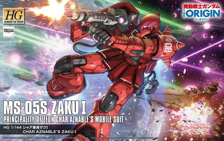 Bandai - HG 1/144 MS-05S Char Aznable's Zaku I Model Kit - Hobby Recreation Products