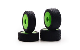 Carisma - GT24B Tires, Mounted (4): Green Wheels - Hobby Recreation Products
