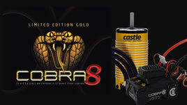 Castle Creations - Cobra 8, 25.2V ESC with Limited Edition Gold 1515-2200kV V2 Sensored Motor - Hobby Recreation Products