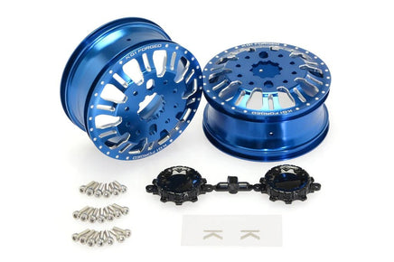 CEN Racing - KG1 KD004 Duel Rear Dually Wheel (Blue Anodized, 2pcs, w/Cap & Decal, Screws) - Hobby Recreation Products