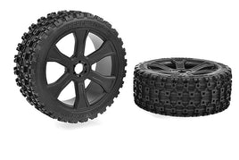 Corally - Asuga XLR Off-Road Low Profile Tires Glued on Black 1 pair - Hobby Recreation Products