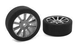 Corally - Attack Foam Tires, for 1/10 GP Touring, 35 Shore, 26mm Front, Carbon Rims - Hobby Recreation Products