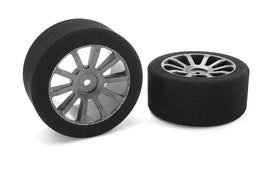 Corally - Attack Foam Tires, for 1/10 GP Touring, 35 Shore, 30mm Rear, Carbon Rims - Hobby Recreation Products