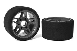 Corally - Attack Foam Tires, for 1/8 SSX-8, 30 Shore, Front, 65mm, Carbon Flex Rims - Hobby Recreation Products