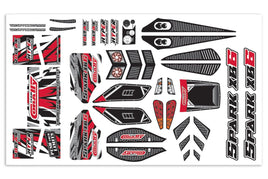Corally - Body Decal Sheet, Spark XB6, Red, 1pc - Hobby Recreation Products
