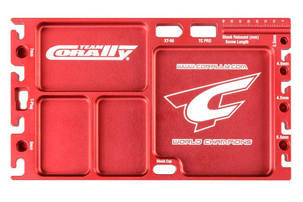 Corally - CNC Aluminum Multi-Purpose Ultra Parts Tray; Red - Hobby Recreation Products