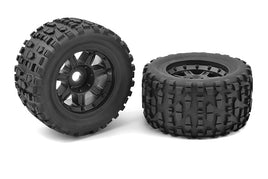 Corally - Monster Truck Tires - XL4S - Grabber - Glued on Black Rims - 1 pair (Sketer) - Hobby Recreation Products