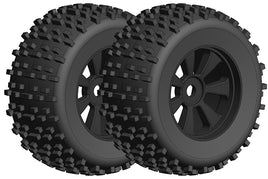 Corally - Off-Road 1/8 Monster Truck Tires - Gripper - Glued on Black Rims - 1 pair: Dementor, Kronos - Hobby Recreation Products