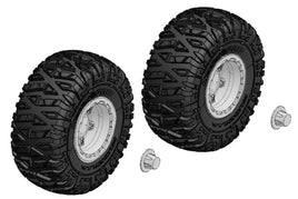 Corally - Tire and Wheel Set - Truck - Chrome Rims - 1 Pair: Mammoth, Moxoo, Triton - Hobby Recreation Products
