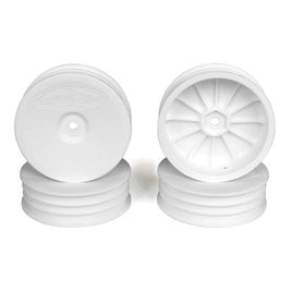 DE Racing - Slim Speedline Buggy Wheels, Front, White, for Associated B6/B6D and Kyosho RB6 (4pcs) - Hobby Recreation Products