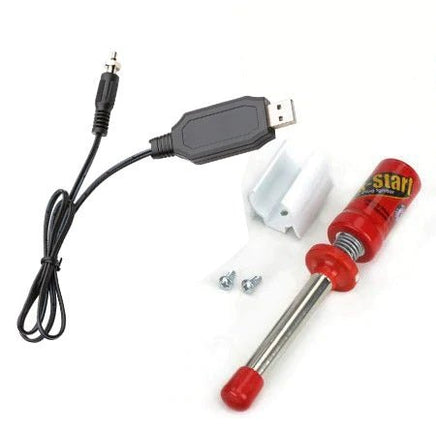 Dubro - Kwik Start Long Reach Glo Plug Ignitor with USB Charger - Hobby Recreation Products