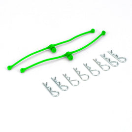 Dubro Products - Body Klip Retainers, Green - Hobby Recreation Products