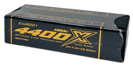 Exalt - 2S 7.4V 4400MAH 150C Shorty w/5mm Bullets, X-Rated LiPo Battery Series - Hobby Recreation Products