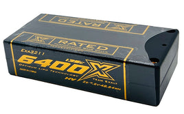 Exalt - 2S 7.6V 6400MAH 135C Shorty w/5mm Bullets HVX-Rated LiPo Battery Series - Hobby Recreation Products