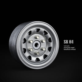 Gmade - 1.9" SR04 1/10 Scale Crawler Beadlock Wheels (Semigloss Silver) (2) - Hobby Recreation Products