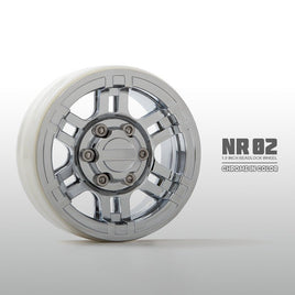 Gmade - NR02 1.9" Beadlock Wheels, Chrome (2) - Hobby Recreation Products