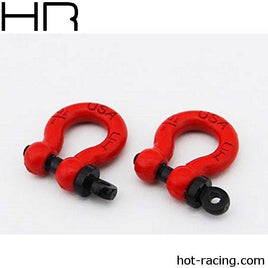 Hot Racing - 1/10 Scale Red Tow Shackles (2) - Hobby Recreation Products