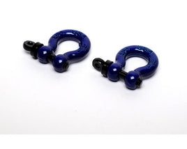 Hot Racing - Aluminum 1/10 Scale Tow Shackles, Blue, (D-Rings), for Axial SCX10 Jeep - Hobby Recreation Products