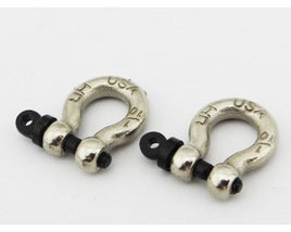 Hot Racing - Aluminum 1/10 Scale Tow Shackles, Chrome, (D-Rings), for Axial SCX10 Jeep - Hobby Recreation Products