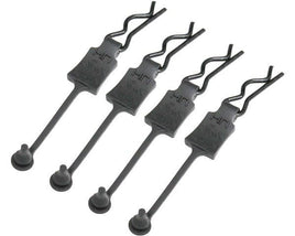 Hot Racing - Body Clip Retainers, for 1/8 Scale, Black Chrome (4pcs) - Hobby Recreation Products