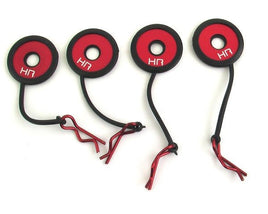 Hot Racing - Red Body Clips with Rubber Leash & Body Washer - Hobby Recreation Products