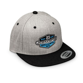 J Concepts - 2023 JConcepts Racing Team Hat, Flat Bill, Snap-Back Design, Heather Gray - Hobby Recreation Products
