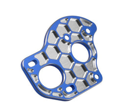 J Concepts - 3-Gear Laydown/Layback Transmission Motor Plate, Honeycomb, Blue, for ASC B6.2, T6.2, SC6.2 - Hobby Recreation Products