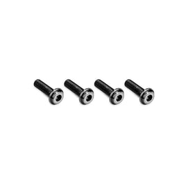 J Concepts - 3x10mm Top Hat Titanium Screw, Stealth Black, 4pc - Hobby Recreation Products