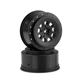 J Concepts - 9-Shot 12mm Hex, +3mm Offset Wheel, Black, fits SC10 / SC6.1. 2pc - Hobby Recreation Products