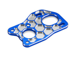 J Concepts - B6 3 Gear Lay Down Honeycomb Motor Plate, Blue Anodized Aluminum - Hobby Recreation Products