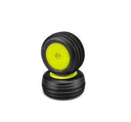 J Concepts - Carvers Tires, Green Compound, Pre-Mounted on Yellow Wheels, fits Losi Mini-T 2.0 - Hobby Recreation Products