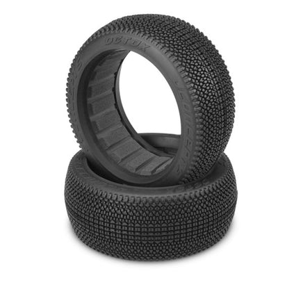 J Concepts - Detox Aqua (A2) Compound Tires, fits 83mm 1/8/ Buggy Wheel - Hobby Recreation Products
