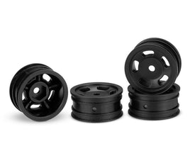 J Concepts - Glide 5 1" Wheel, Black, for JConcepts 4022/4023 Tires, fits- Axial SCX24, 4pcs - Hobby Recreation Products