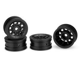 J Concepts - Hazard 1" Wheel, Black, for JConcepts 4022/4023 Tires, fits Axial SCX24, 4pcs - Hobby Recreation Products