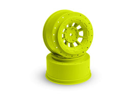 J Concepts - Hazard - Losi SCT-E Wheel - Yellow - 2pc. - Hobby Recreation Products