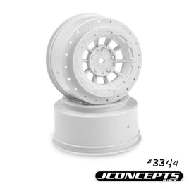 J Concepts - Hazard - SC10/SC10 4X4 - 3mm Wider Offset - 12mm Hex Wheel - White - Hobby Recreation Products